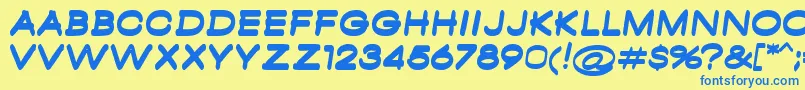 AmbamboBold Font – Blue Fonts on Yellow Background