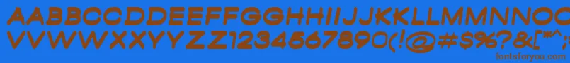 フォントAmbamboBold – 茶色の文字が青い背景にあります。