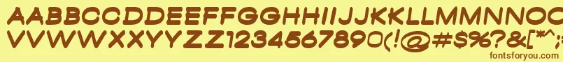 AmbamboBold Font – Brown Fonts on Yellow Background