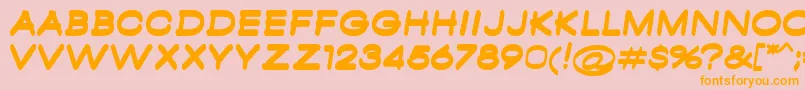 フォントAmbamboBold – オレンジの文字がピンクの背景にあります。