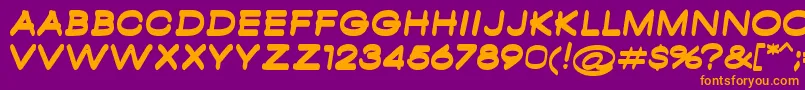 AmbamboBold-fontti – oranssit fontit violetilla taustalla