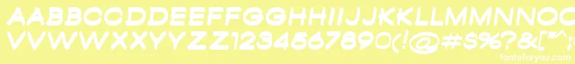 AmbamboBold-fontti – valkoiset fontit keltaisella taustalla