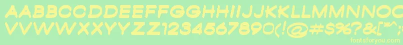AmbamboBold-fontti – keltaiset fontit vihreällä taustalla