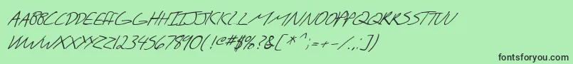 Шрифт SfScribbledSansScItalic – чёрные шрифты на зелёном фоне