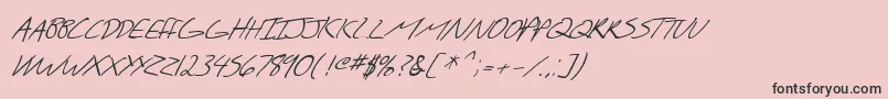 フォントSfScribbledSansScItalic – ピンクの背景に黒い文字