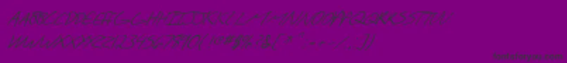 SfScribbledSansScItalic-fontti – mustat fontit violetilla taustalla