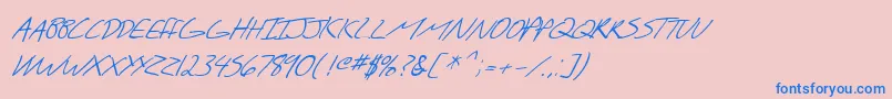 フォントSfScribbledSansScItalic – ピンクの背景に青い文字