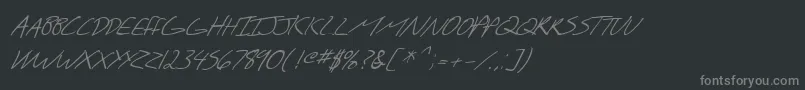 SfScribbledSansScItalic-Schriftart – Graue Schriften auf schwarzem Hintergrund