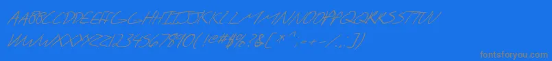SfScribbledSansScItalic Font – Gray Fonts on Blue Background