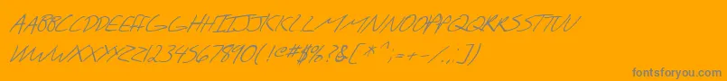 SfScribbledSansScItalic-Schriftart – Graue Schriften auf orangefarbenem Hintergrund