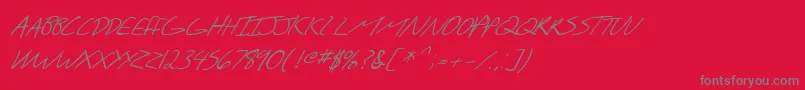 SfScribbledSansScItalic Font – Gray Fonts on Red Background
