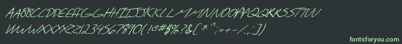 SfScribbledSansScItalic Font – Green Fonts on Black Background