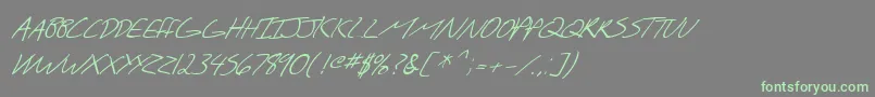 SfScribbledSansScItalic Font – Green Fonts on Gray Background