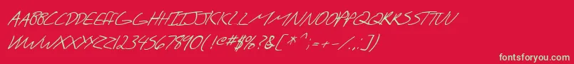 SfScribbledSansScItalic Font – Green Fonts on Red Background