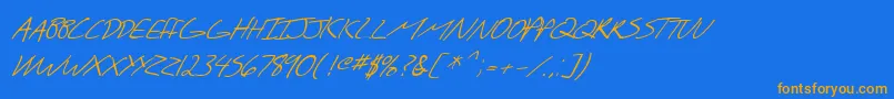 SfScribbledSansScItalic Font – Orange Fonts on Blue Background