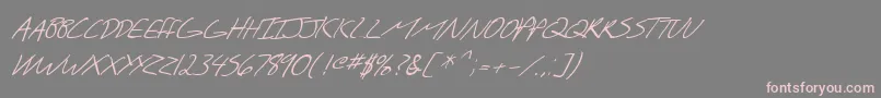 Fonte SfScribbledSansScItalic – fontes rosa em um fundo cinza