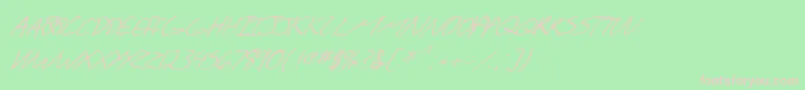 SfScribbledSansScItalic Font – Pink Fonts on Green Background