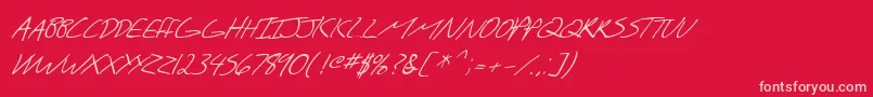 フォントSfScribbledSansScItalic – 赤い背景にピンクのフォント