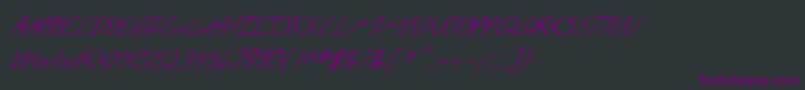 フォントSfScribbledSansScItalic – 黒い背景に紫のフォント