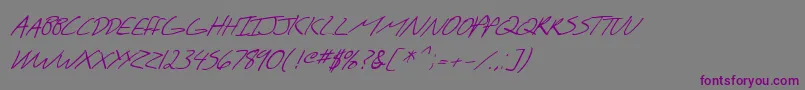 SfScribbledSansScItalic Font – Purple Fonts on Gray Background