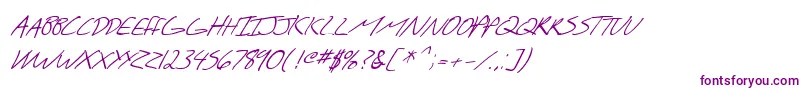 フォントSfScribbledSansScItalic – 白い背景に紫のフォント