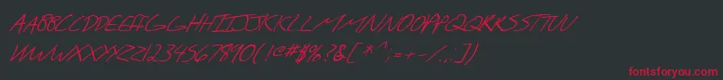 Шрифт SfScribbledSansScItalic – красные шрифты на чёрном фоне