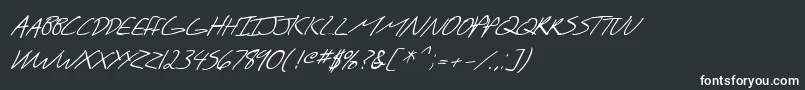 Шрифт SfScribbledSansScItalic – белые шрифты на чёрном фоне