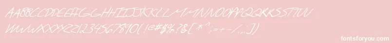 SfScribbledSansScItalic-Schriftart – Weiße Schriften auf rosa Hintergrund