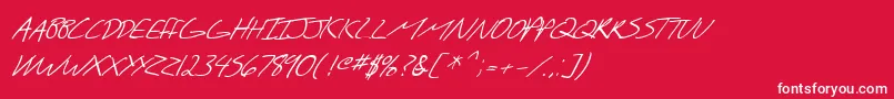 SfScribbledSansScItalic Font – White Fonts on Red Background