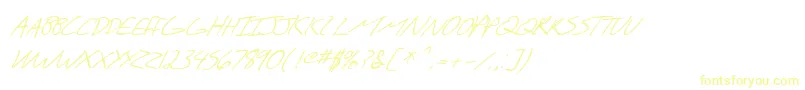 フォントSfScribbledSansScItalic – 黄色のフォント