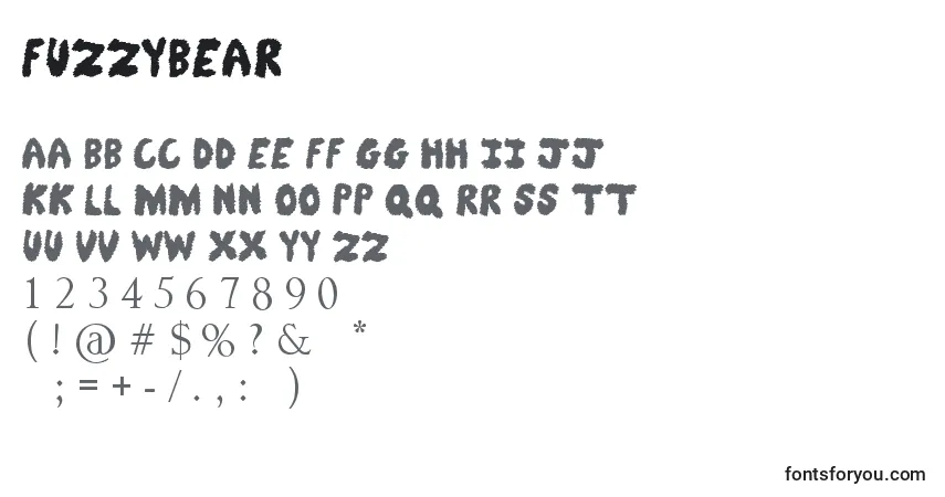 Fuente FuzzyBear - alfabeto, números, caracteres especiales
