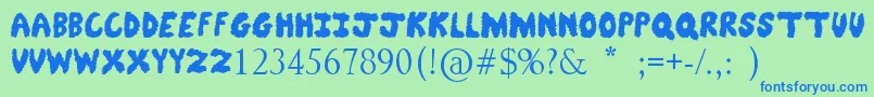 FuzzyBear-fontti – siniset fontit vihreällä taustalla