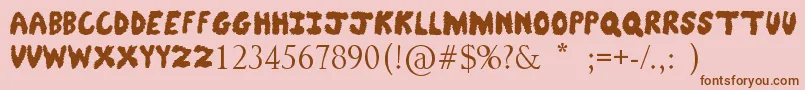 フォントFuzzyBear – ピンクの背景に茶色のフォント