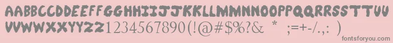 FuzzyBear Font – Gray Fonts on Pink Background