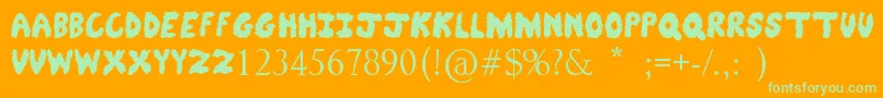 Fonte FuzzyBear – fontes verdes em um fundo laranja
