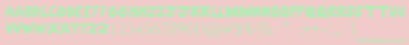 Fonte FuzzyBear – fontes verdes em um fundo rosa