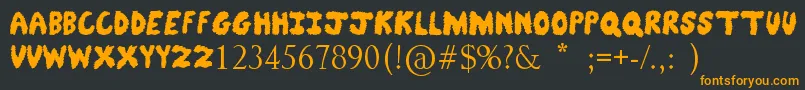 FuzzyBear-Schriftart – Orangefarbene Schriften auf schwarzem Hintergrund