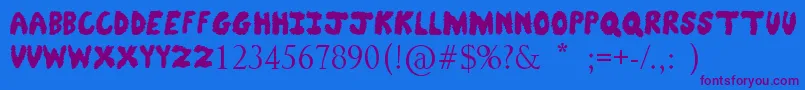 FuzzyBear Font – Purple Fonts on Blue Background