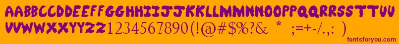 Шрифт FuzzyBear – фиолетовые шрифты на оранжевом фоне