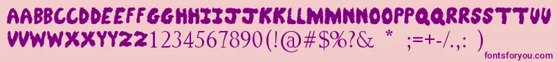 FuzzyBear-Schriftart – Violette Schriften auf rosa Hintergrund