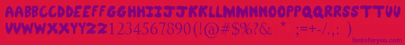 FuzzyBear Font – Purple Fonts on Red Background