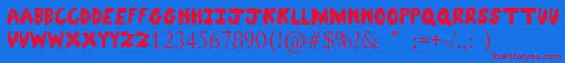 Police FuzzyBear – polices rouges sur fond bleu