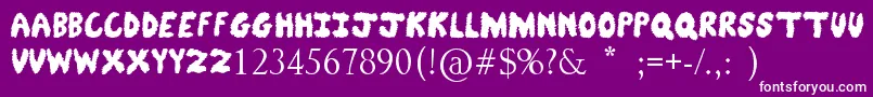 Czcionka FuzzyBear – białe czcionki na fioletowym tle