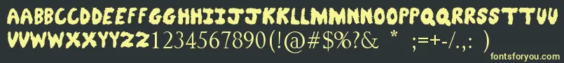 FuzzyBear Font – Yellow Fonts on Black Background