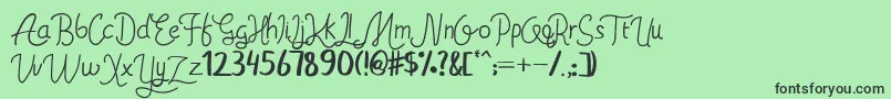 フォントAhsley – 緑の背景に黒い文字