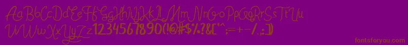 Ahsley Font – Brown Fonts on Purple Background