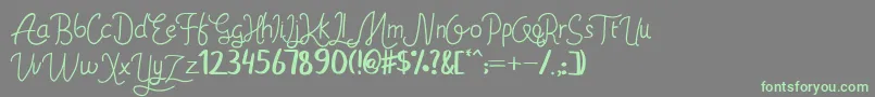 Ahsley Font – Green Fonts on Gray Background