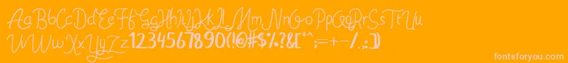 Ahsley Font – Pink Fonts on Orange Background