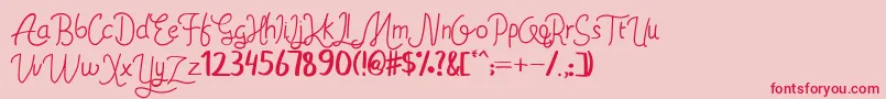 Ahsley-Schriftart – Rote Schriften auf rosa Hintergrund