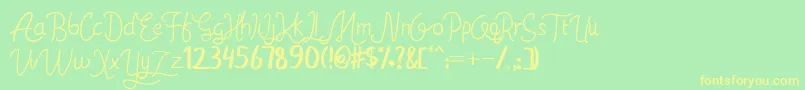 Ahsley Font – Yellow Fonts on Green Background